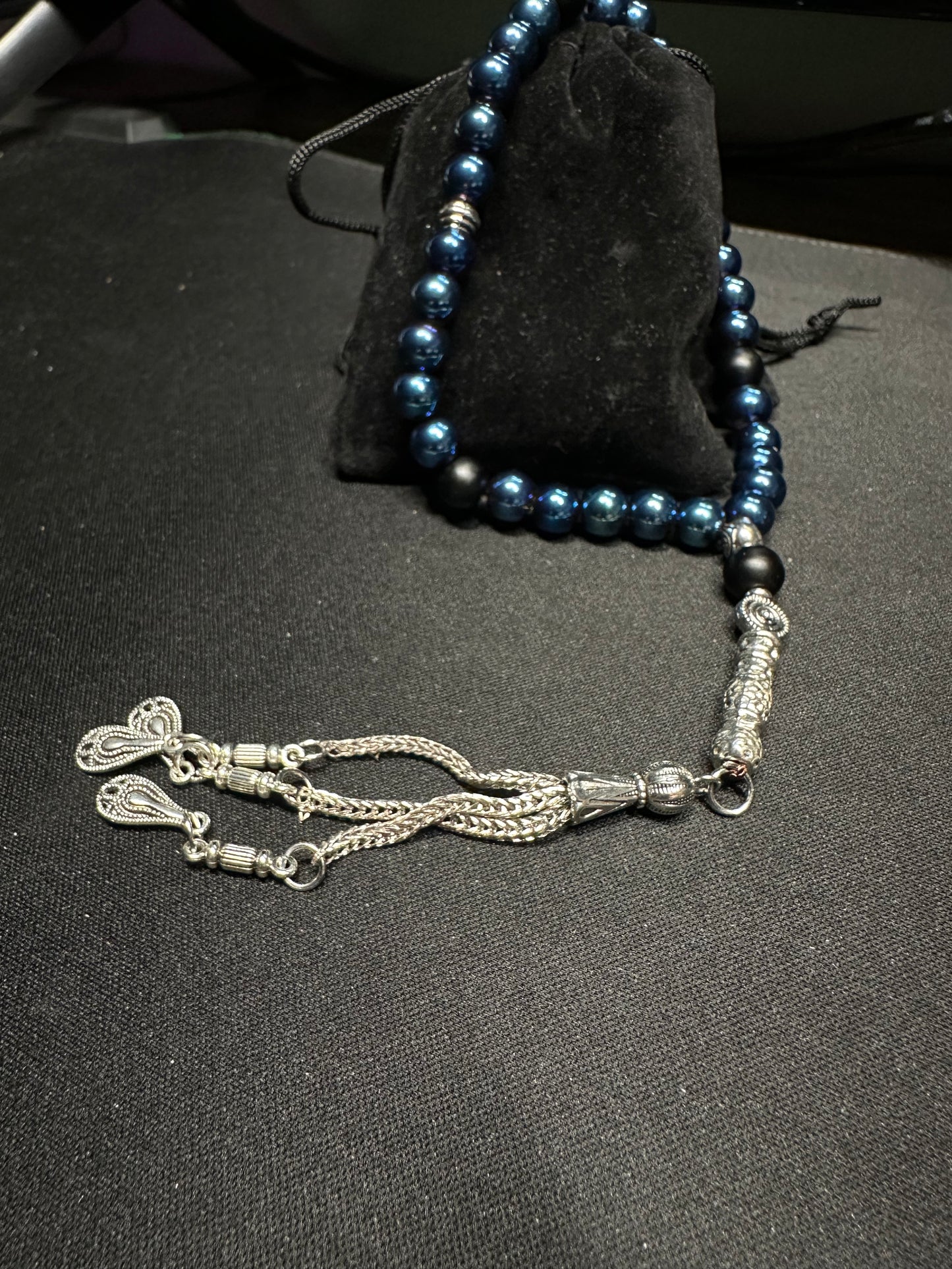 Handmade Tasbih 33 Beads Glass Stones