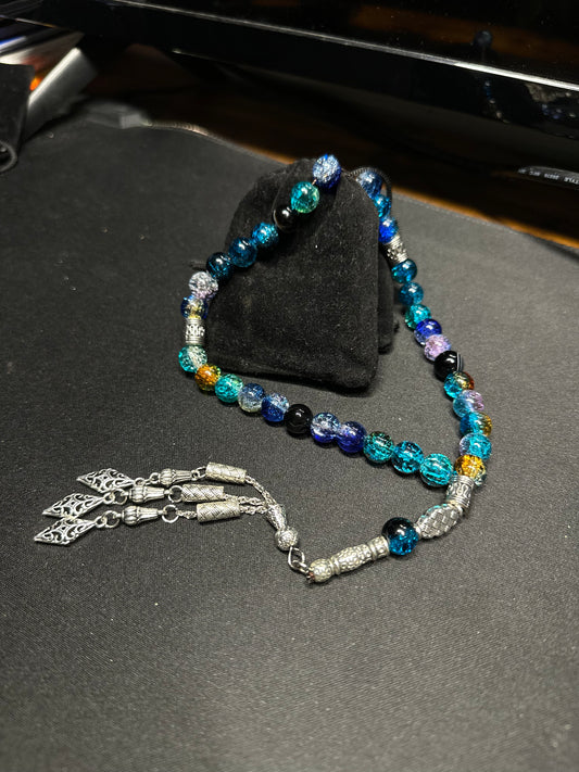 Handmade Tasbih 33 Beads Glass Stones
